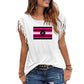 Queer Femme Pride 'Fringe-sleeve' t-shirt - sizes xS - 5X Plus size Tee